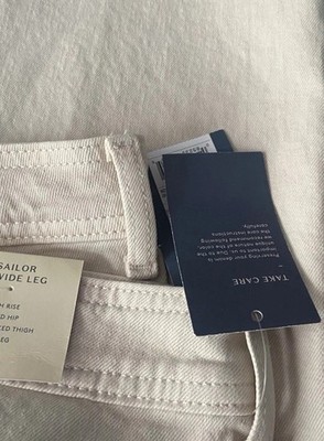 Jeans Sailor Wide Leg Comfort Fit Light Khaki Sz 17