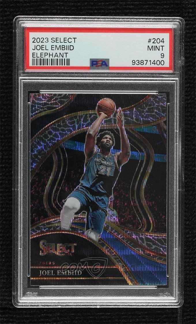 2023-24 Panini Select Courtside Elephant Prizm Joel Embiid #204 PSA 9 MINT 1q7