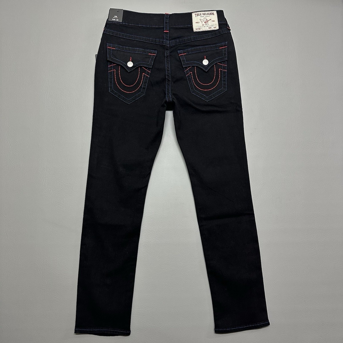 True Religion GENO Big T Flap Short Jeans Mens 30x32 Black Rinse