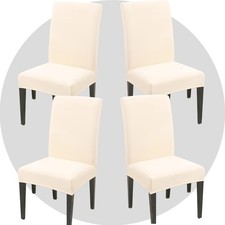 Lot de 4 housses de chaise super ajustées, extensibles, amovibles et lavables...