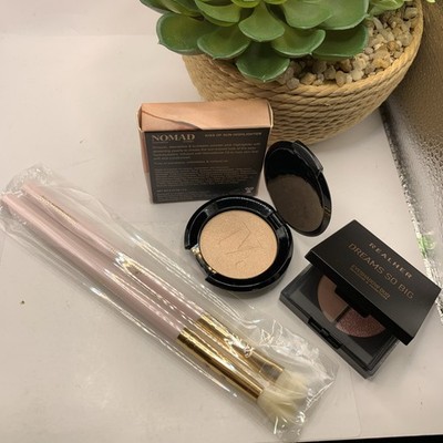 NWOB! REALHER Dreams So Big Eyeshadow Duo&NoMAD Highlighter, Brushes 