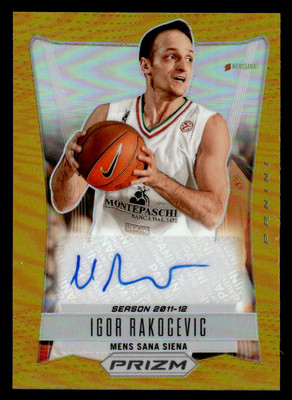 Igor Rakocevic 2023-24 Panini Prizm EuroLeague #PRS-IGO Retro Auto Gold #06/10