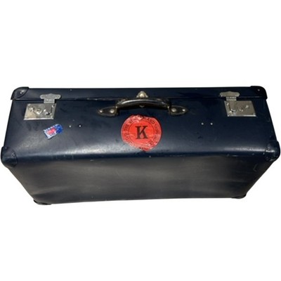 Globe-Trotter Koffer Vintage blau Hartschale Made England Reisegepäck Requisite