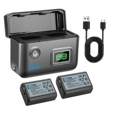 NP-FW50 Battery  Fast Dual Slot Charger for Sony A6000 A6400 zv-e10 A7ii A6100