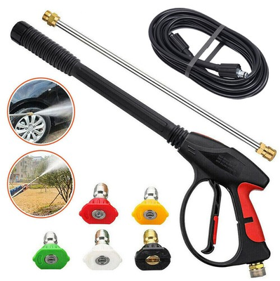 #ad 1 4quot; Pressure Washer Gun Extension Wand Lance 5 Nozzle Tips 26FT Hose M22 $36.73