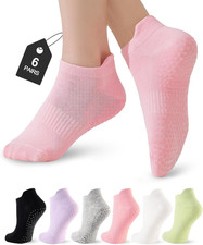 6 Pairs Pilates Socks with Grips for Women