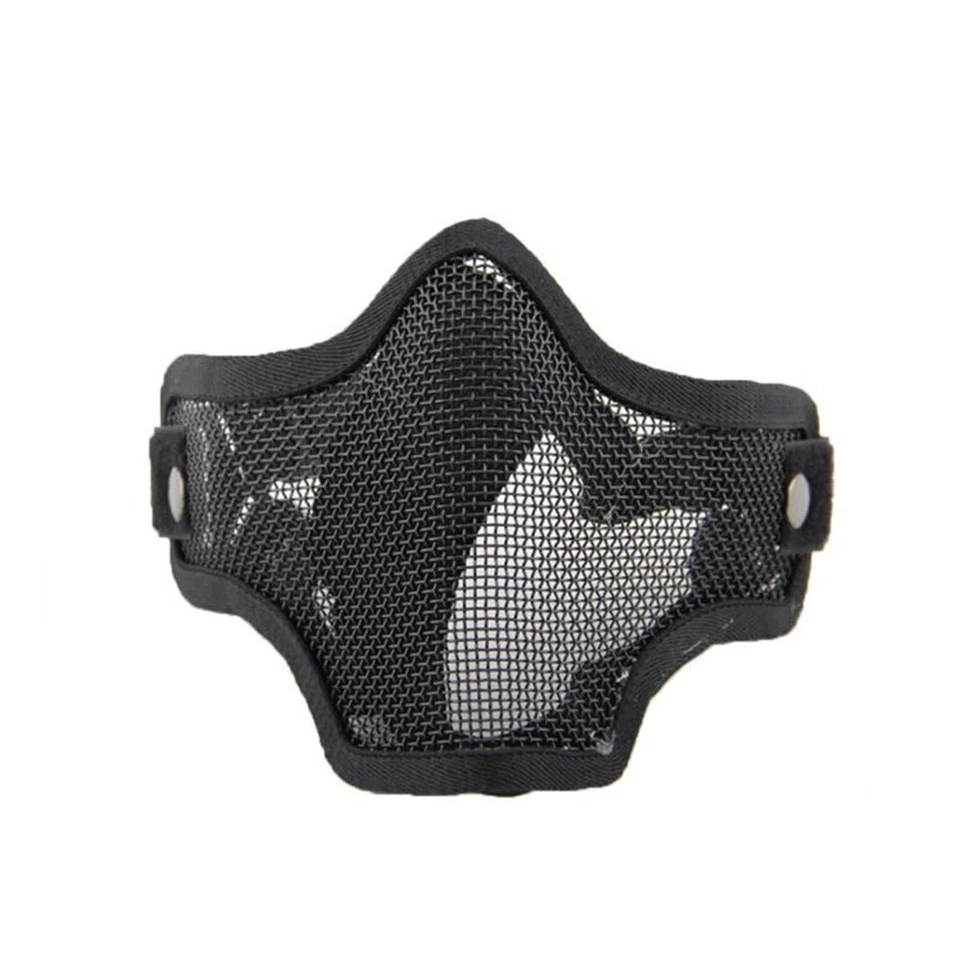 Máscara de calavera de media cara de metal de malla de alambre para máscara CS real accesorios de terror de Halloween b Foto 4 de 4