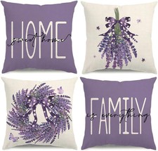 Spring Pillow Covers 18x18 Purple 18" x Pack of 4 ,