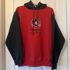Vintage Mickey and Co Red/Black Hoodie Pullover Size Large 90s Disney