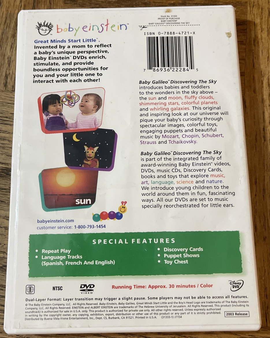 Baby Einstein Baby Galileo DVD 786936222845| eBay