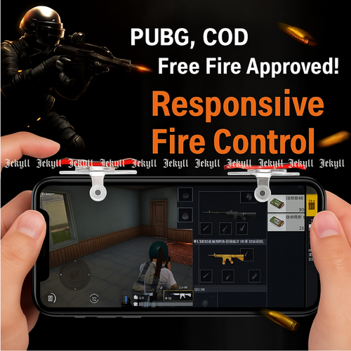 Mobile Cell Phone Game Controller Gamepad Joystick Fire Trigger Button For PUBG - Picture 2 of 12