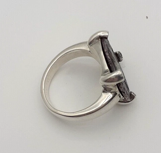 Anello argento 925 diamanti moneta romana originale gioiello donna - Immagine 4 di 4