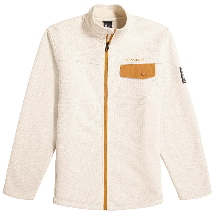 Chaqueta polar Spyder Expo para hombre cremallera completa mediana forrada de avena logotipo atlético nueva Foto 2 de 4