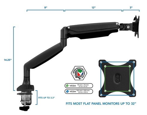 Single Monitor Mount With Gas Spring Arm - Picture 13 of 15