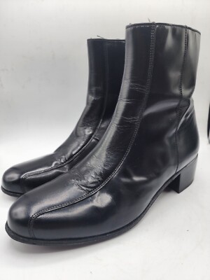 Florsheim Mens Sz 9.5 D Duke Black Leather Ankle Boots Shoes  display picture 2