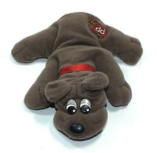 Vintage Pound Puppies Tonka Plush Small Puppy Stuffed Animal Brown Red Ribbon P1