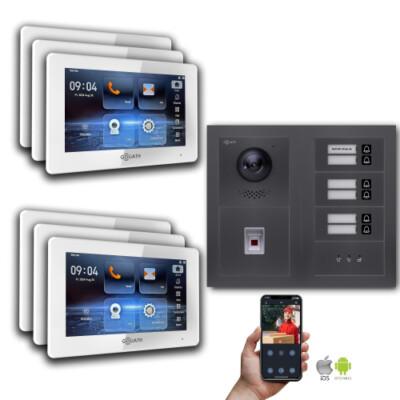 Goliath IP Video Türsprechanlage: 7-Zoll 6 Familienhaus, Fingerprint, Anzeige, A
