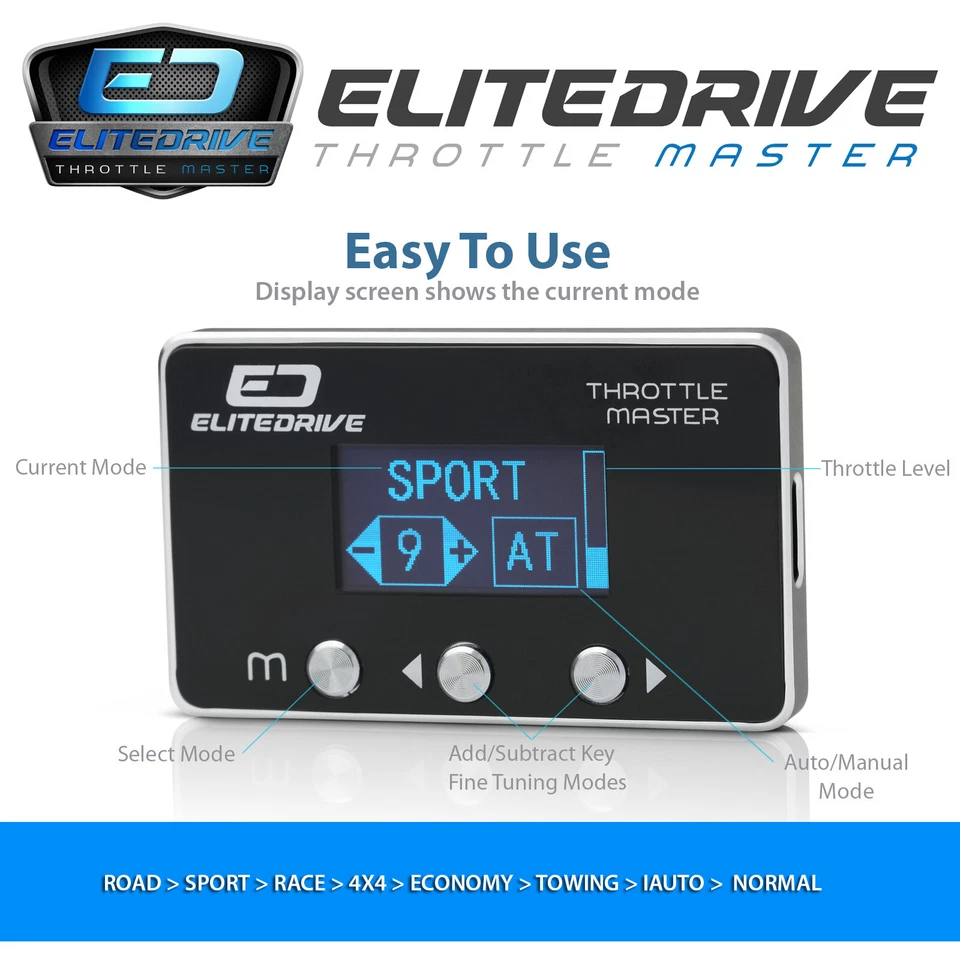 EliteDrive Throttle Controller for Ford PX PX2 PX3 Ranger 2011 - 2025+ - 9 modes - image 3 of 4