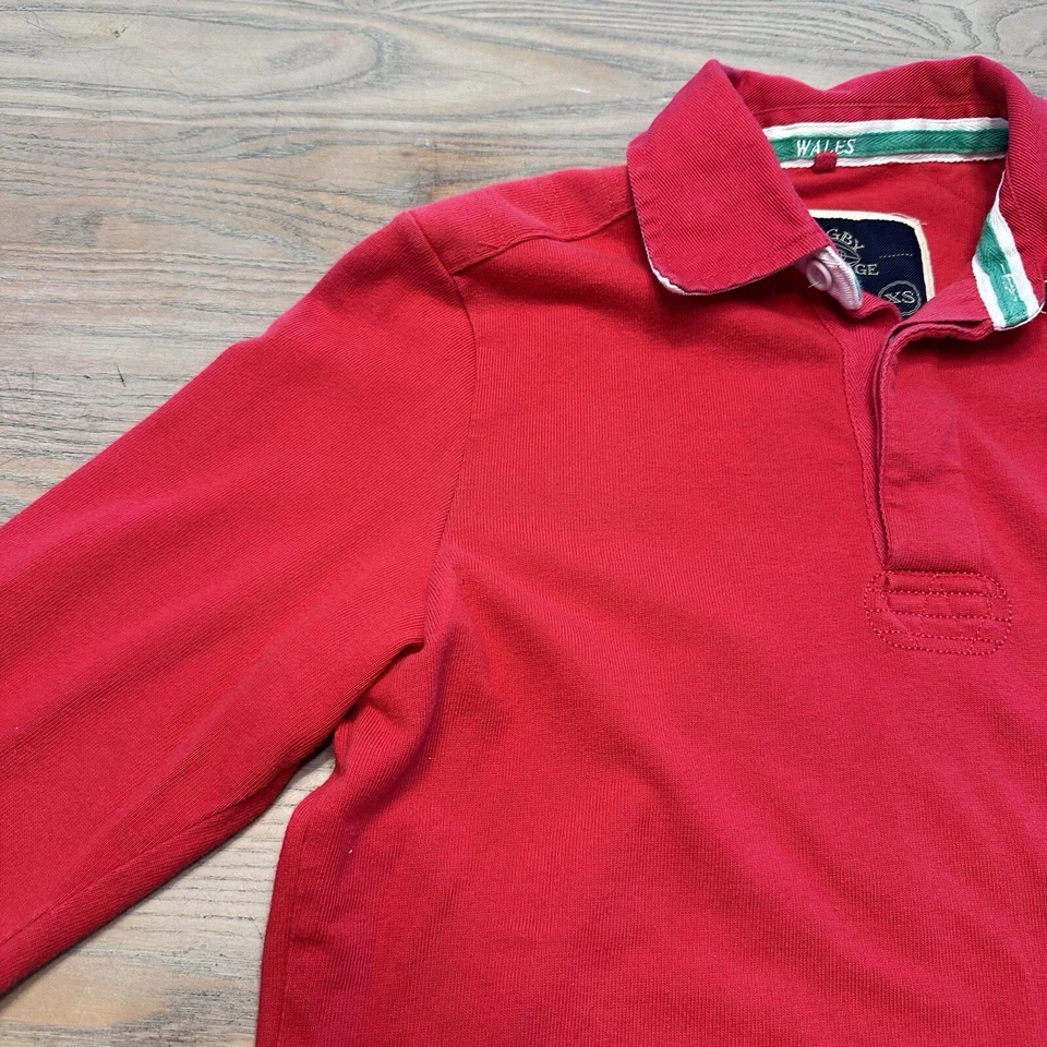 Rubgy Heritage Red Wales Rugby Shirt Mens XS Top Long Sleeve Elbow Patch Cotton - Image 4 of 4