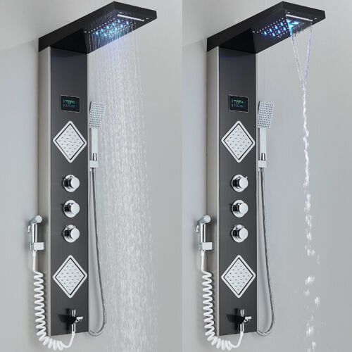 Duschpaneel Edelstahl LED Duschset Regendusche Duscharmatur Massage Duschsäule - Bild 169 von 200