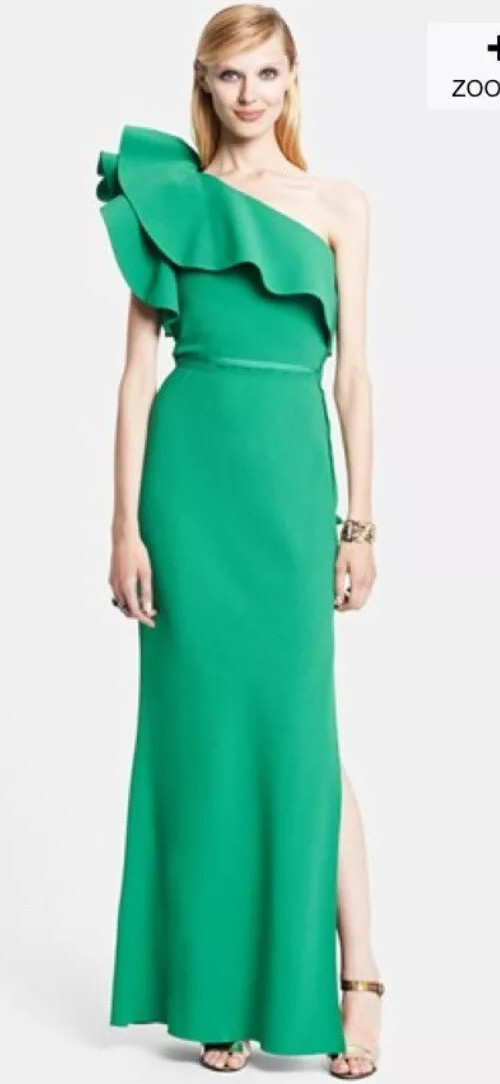 LANVIN $5800 Kelly Green Ruffle Statement One Shoulder Slit Leg Gown Sz. 42 | eBay LANVIN $5800 Kelly Green Ruffle Statement One Shoulder Slit Leg Gown Sz. 42 | eBay