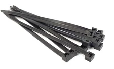 Black Heavy Duty Cable Zip Ties Nylon UV Resistant USA Made - 120lb Test