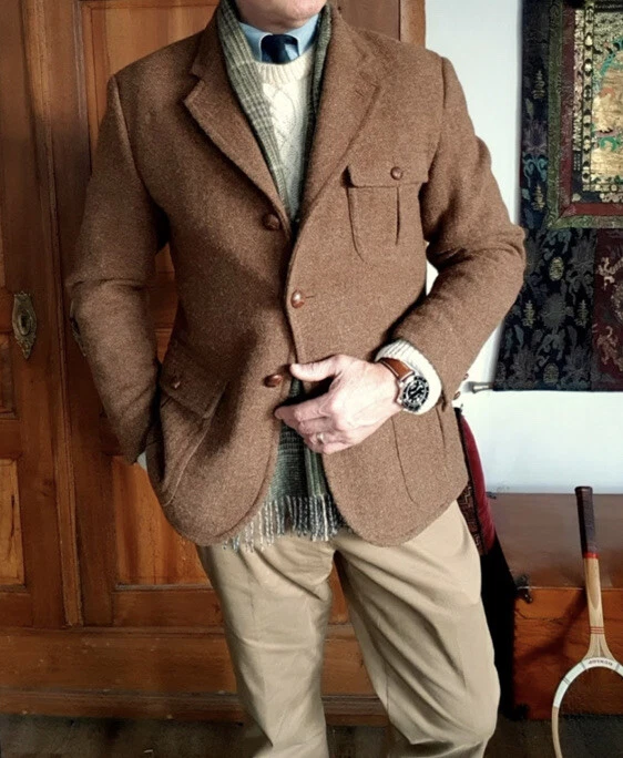 Ralph Lauren Rugby Small Medium Brown Blazer Jacket RRL Hunting