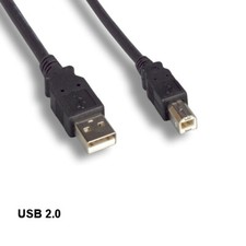 Black 10 feet USB 2.0 A to B Cable 28AWG 480Mbps Scanner Printer HDD Sync Charge