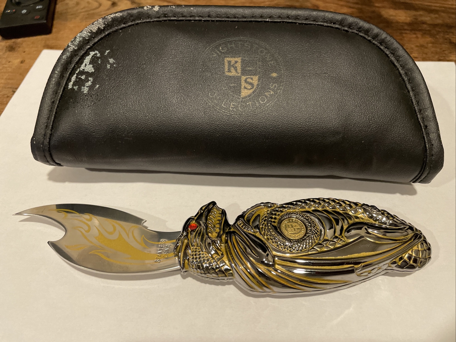 FRANKLIN MINT KNIGHTSTONE COLLECTION DRAGON FANTASY KNIFE Goddess Of