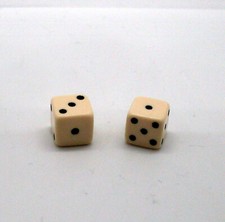 2 Mini Würfel Kantenlänge 7 mm 0,7 cm elfenbein (weiss ) Miniwürfel klein Neu