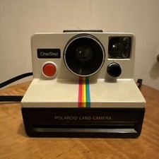 Polaroid One Step Land Camera Rainbow Stripe With Strap