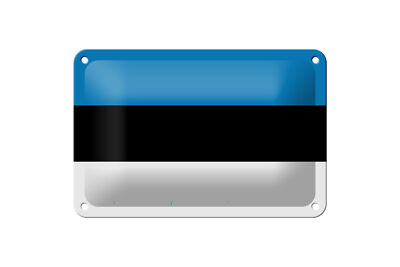 Blechschild Flagge Estlands 18x12 cm Flag of Estonia Deko Schild