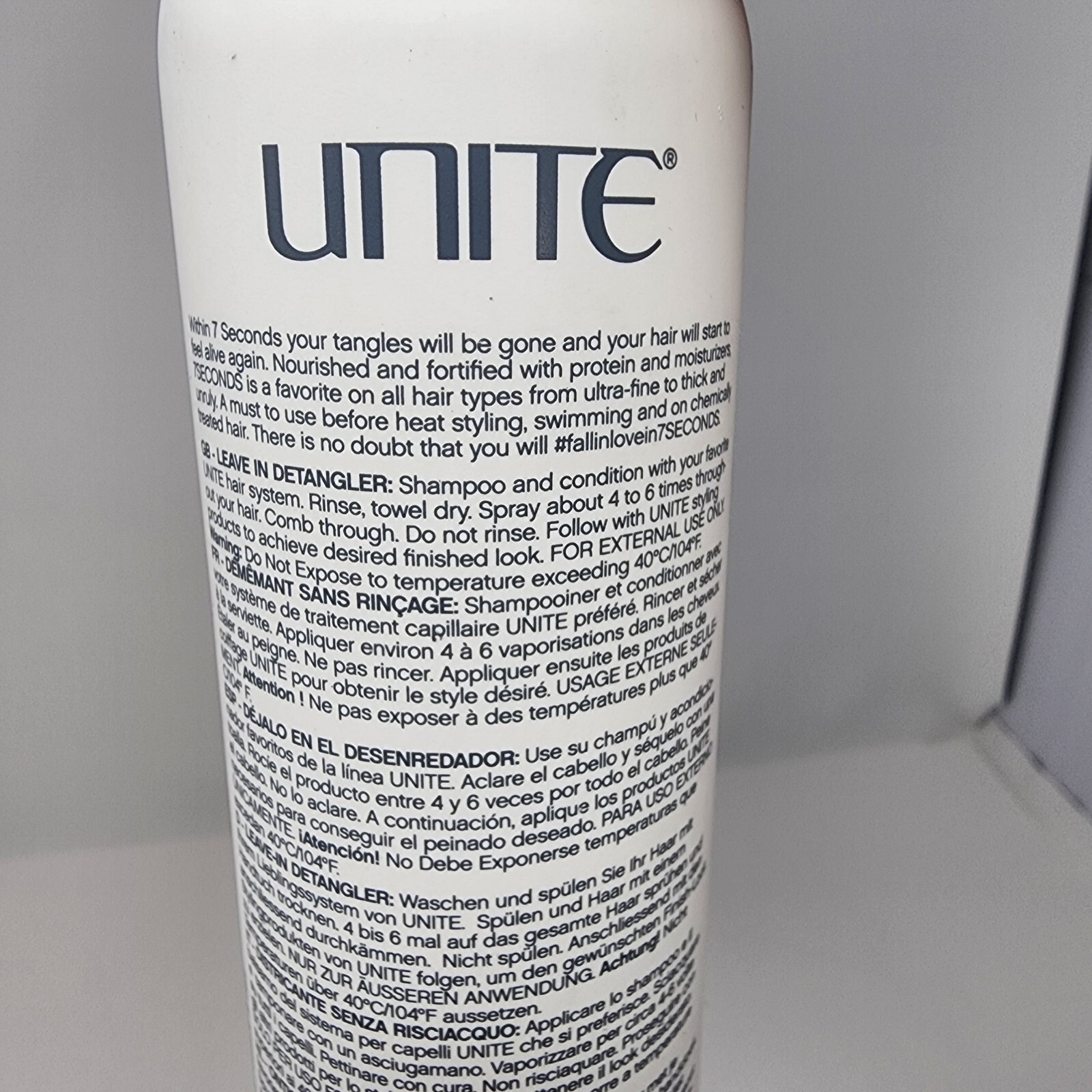 UNITE Hair 7SECONDS Detangler LeaveIn Conditioner 8 fl. oz. (236 ml