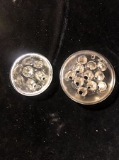 Vintage Clear Glass Round Flower Frogs With Lip 7 Hole and 11 Hole