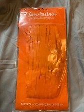 3 X 8 Orange Fringe Door Curtain Party Decor Brand New