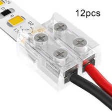 12 No-Solder LED Tape Light Connector Kit 2Pin 8/10mm LED Strip-Lights Connector