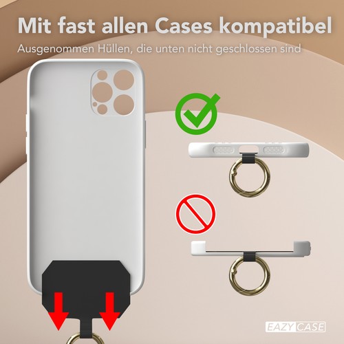 Universal Handyband alle Handys Kette Pad Gurt Band abnehmbar Grün Schwarz Gold - Afbeelding 7 van 7