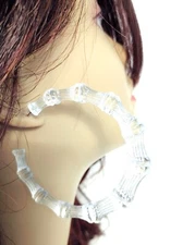 LARGE 3 INCH LUCITE GLASS LOOK BAMBOO HOOP EARRINGS FULL HOOPS ASSORTED COLORS