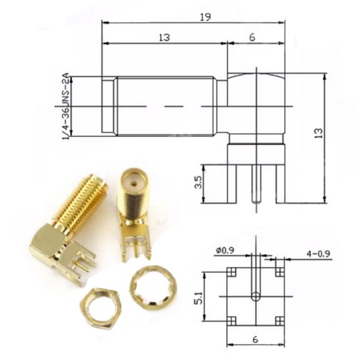 10 Stck. Gold SMA Buchse RF Stecker Adapter Konverter Buchse Port PCB Halterung - Bild 21 von 23