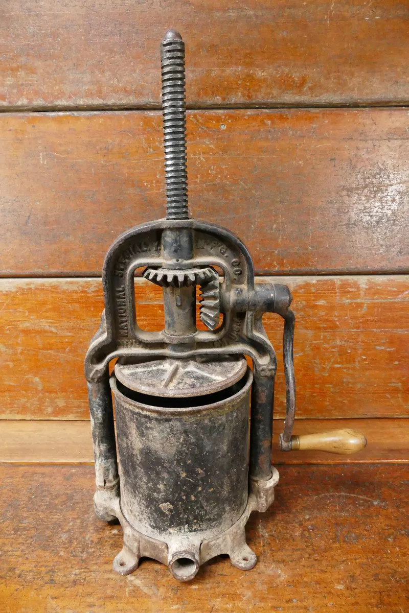 Vintage Antique Cast Iron Fruit Wine Press Sausage Stuffer