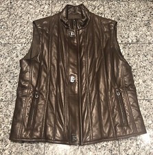 Salvatore Ferragamo Gancini Brown Leather Wool Lining Men s Vest