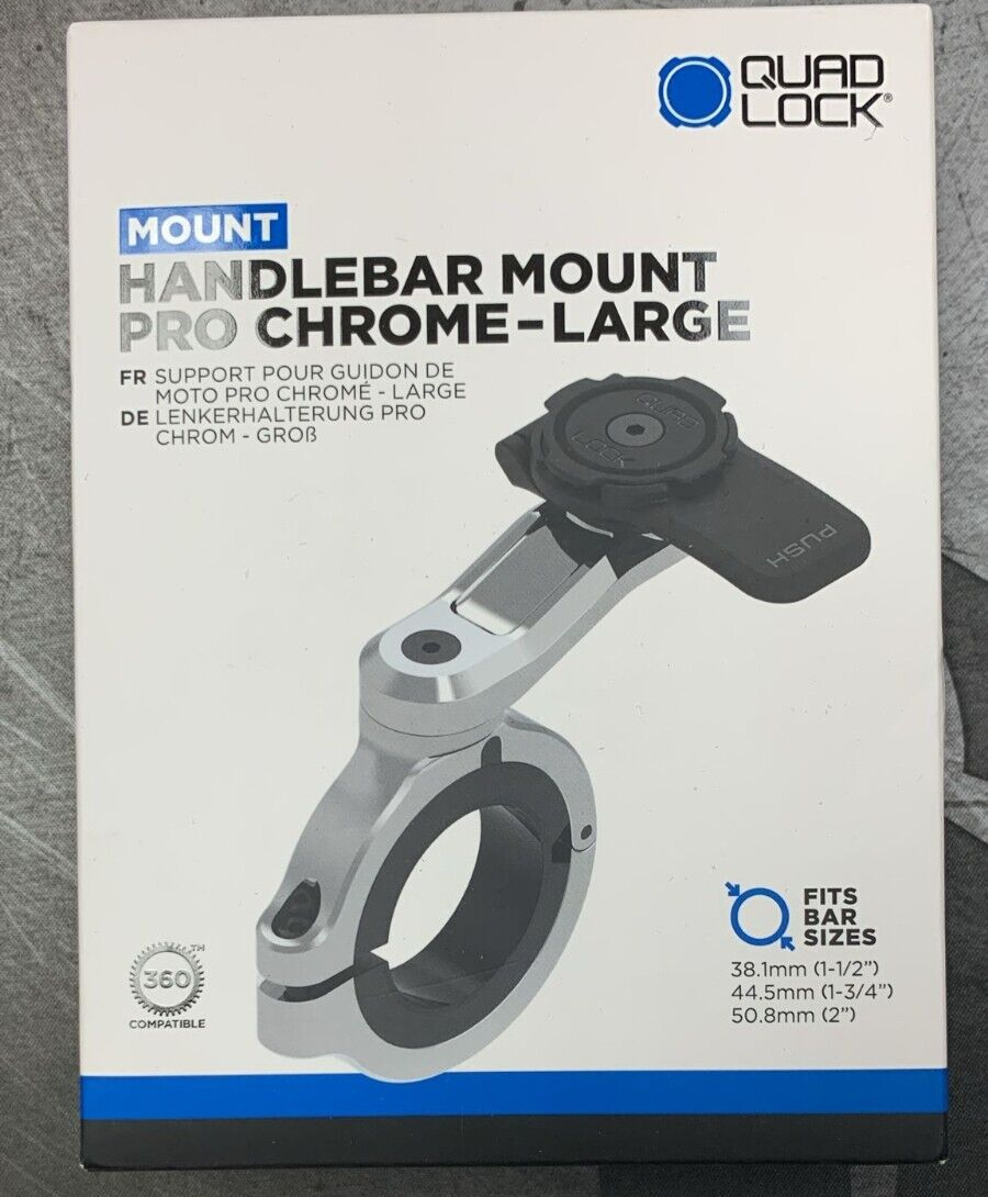 QUAD LOCK MOUNT HANDLEBAR MOUNT PRO CHROME - LARGE QLM-LHB-CHR 9348943067300