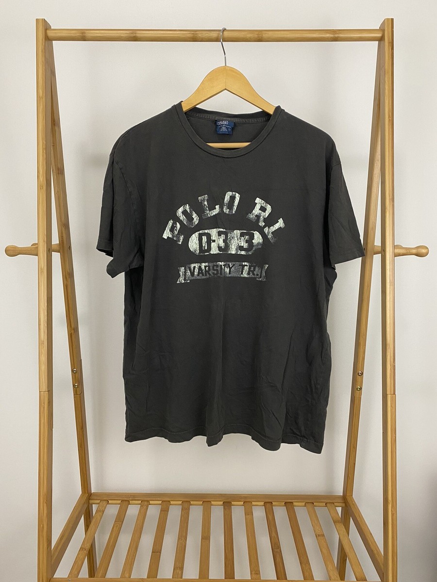 VTG Polo Ralph Lauren RL D-3 Varsity Track Factory Faded T-Shirt 
