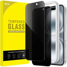 JETech Privacy Screen Protector for iPhone 16/16 Plus/16 Pro/16 Pro Max, 2-Pack