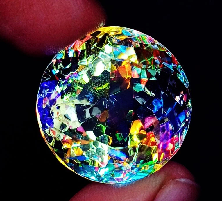 Mystic Quartz Round Shape 49.40 Ct Certified Loose Gemstone With Free Gift - Image 4 of 4