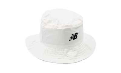 NEW BALANCE HERREN 100 % BAUMWOLLE WEISS FLIEGEN LOGO BUCKET-HUT 0SZ AUTHENTISCH