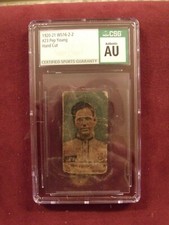 ROSS "PEP" YOUNG 1920-21 W516-2-2 #23 HOFER HAND CUT AUTHENTIC CSG AU