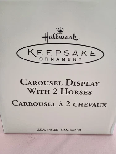 Hallmark Keepsake 2004 Carousel Ornament Display With 2 Horses Qx8481 Music