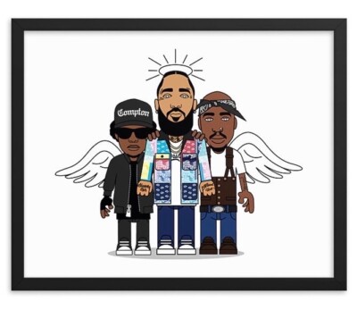 Tupac I Nipsey Hussle I Eazy E - Posterdruck (18  x 24 )   Crenshaw Compton Rap
