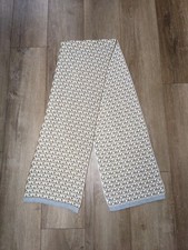 Michael Kors Scarf MK Monogram Tan Beige White Knit Logo